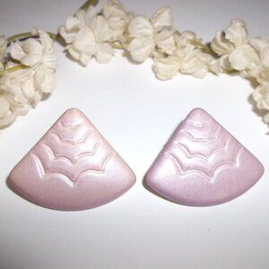 Light Purple Vintage Earrings Retro Fan Style Costume Jewelry Woman Girl D133